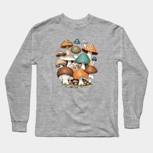 Earthy Mushrooms And Rocks Long Sleeve T-Shirt